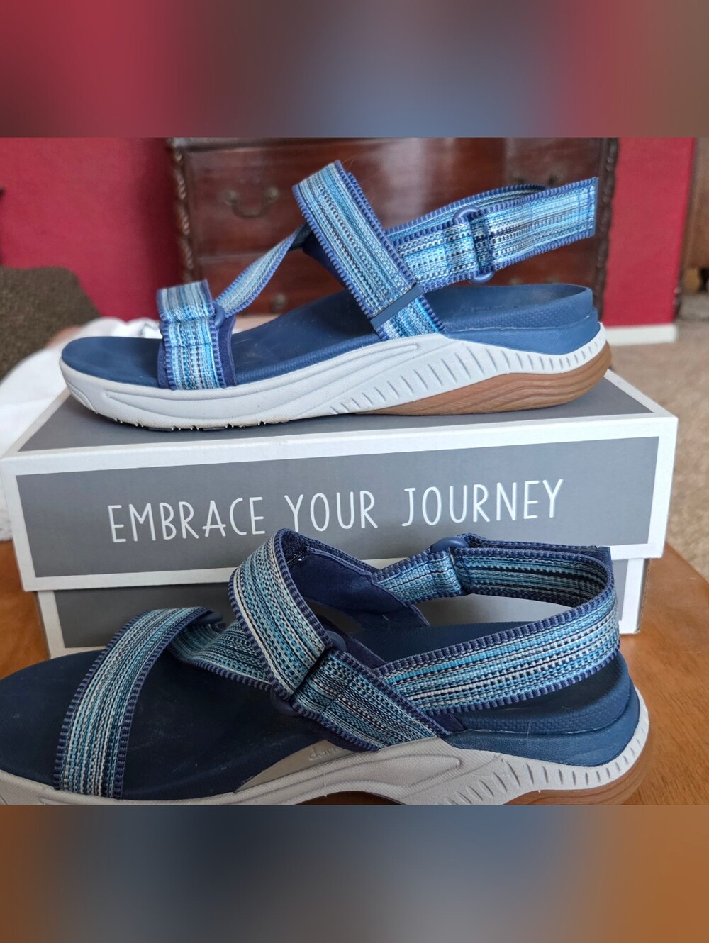 Dansko Rayna Webbing Blue Multi  Sandals